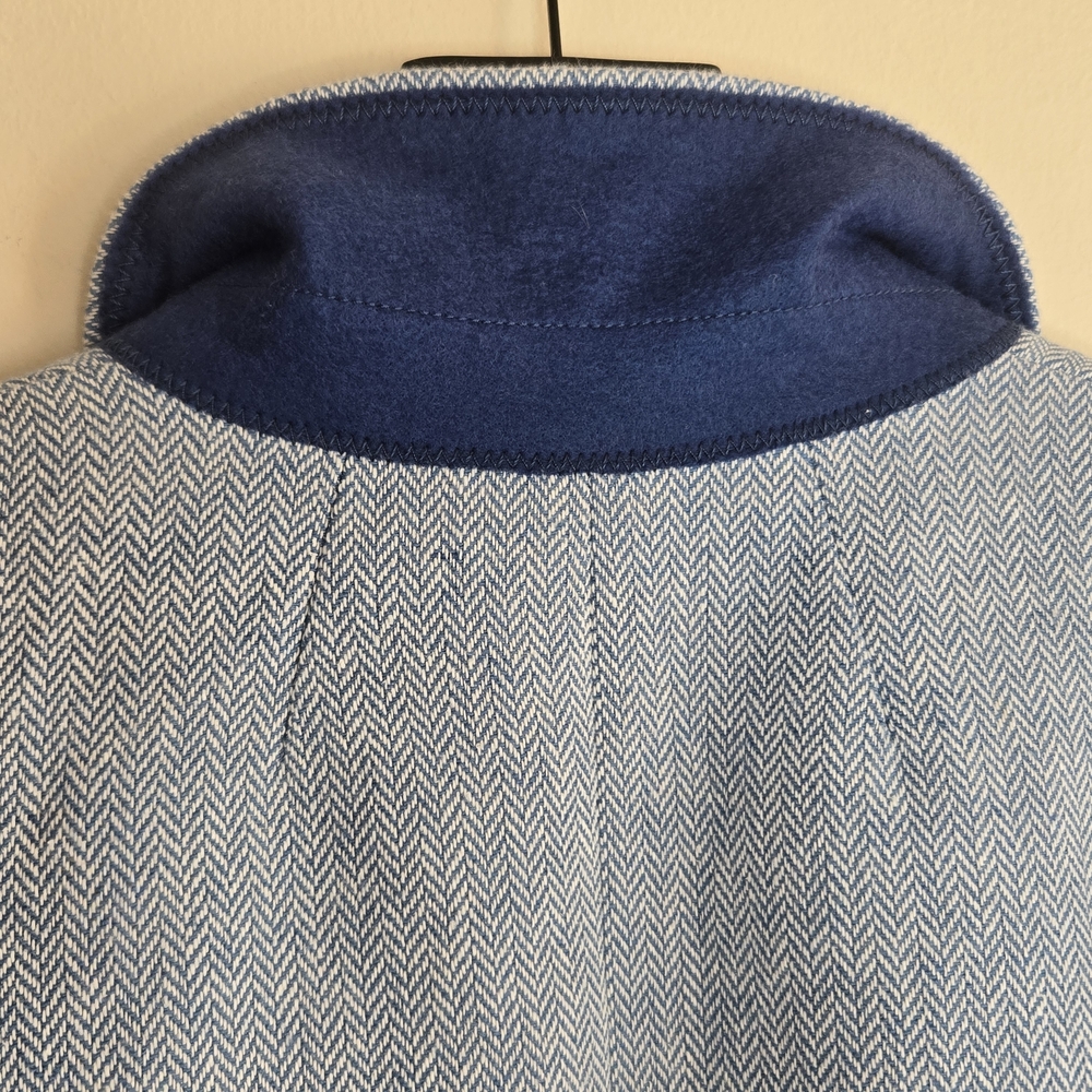J.Crew Factory Herringbone Blazer Women’s Light Blue Tweed Preppy Classic 10P - Picture 10 of 12